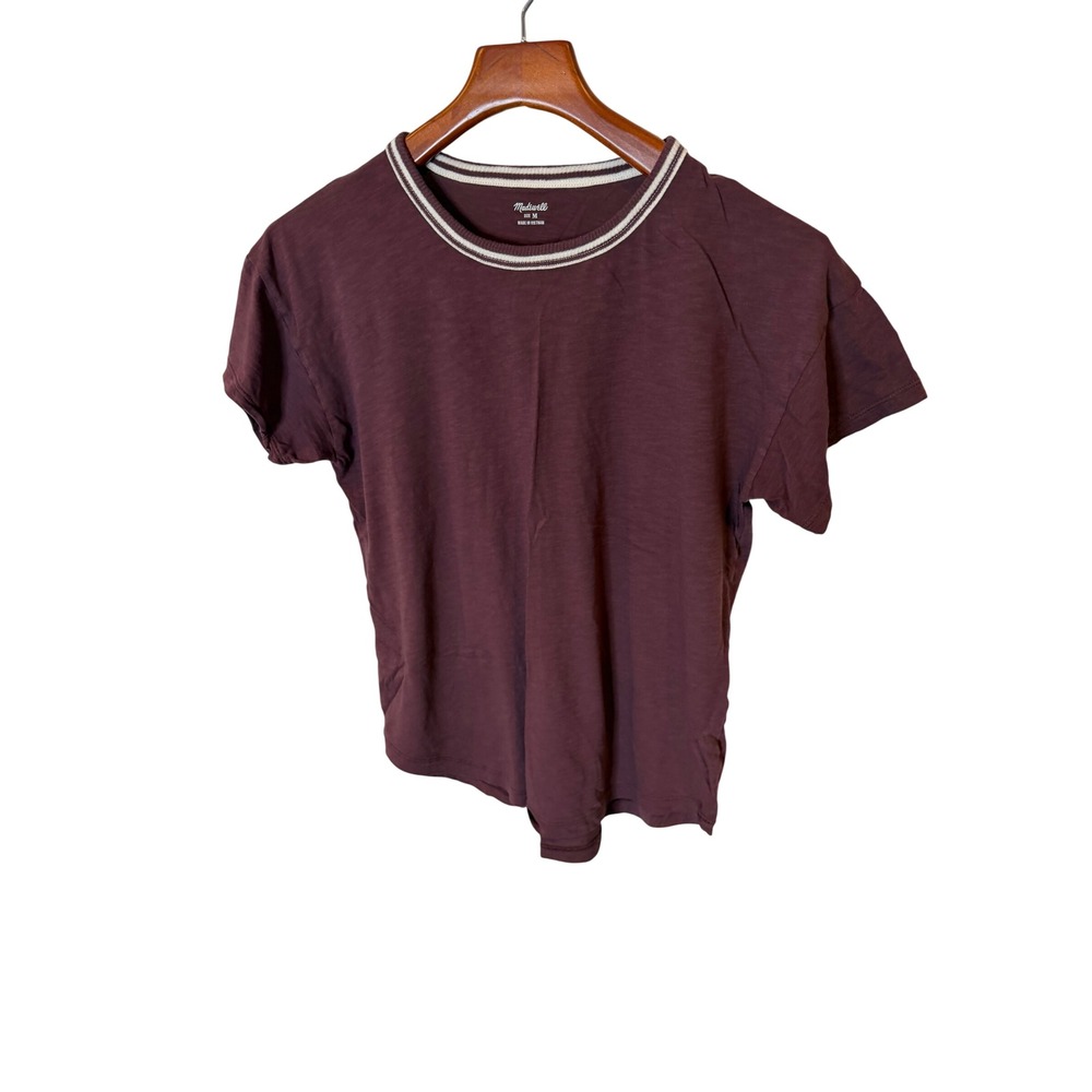 Madewell Womens Whisper Cotton Short Sleeve Tee Striped Crew Neck Size M